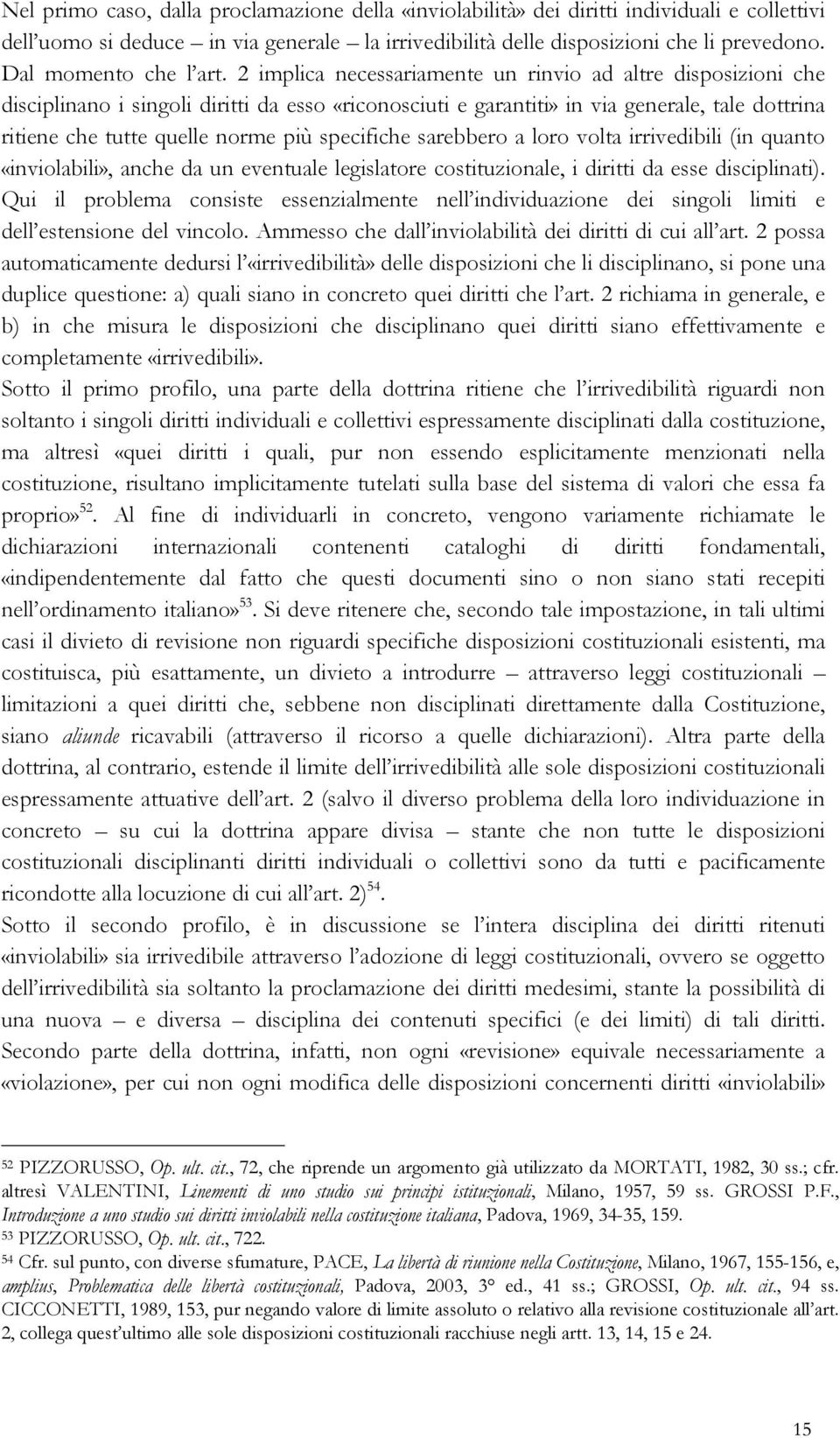 2 implica necessariamente un rinvio ad altre disposizioni che disciplinano i singoli diritti da esso «riconosciuti e garantiti» in via generale, tale dottrina ritiene che tutte quelle norme più