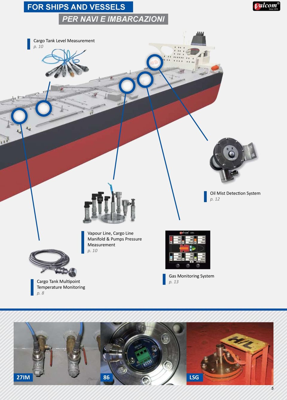 12 Vapour Line, Cargo Line Manifold & Pumps Pressure Measurement p.