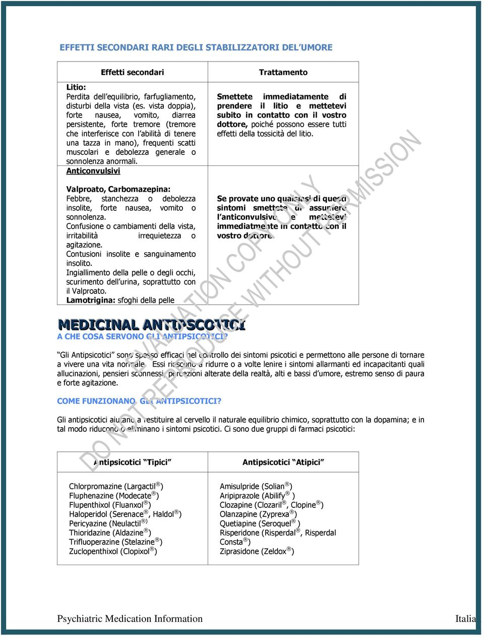 sonnolenza anormali. Anticonvulsivi Valproato, Carbomazepina: Febbre, stanchezza o debolezza insolite, forte nausea, vomito o sonnolenza.