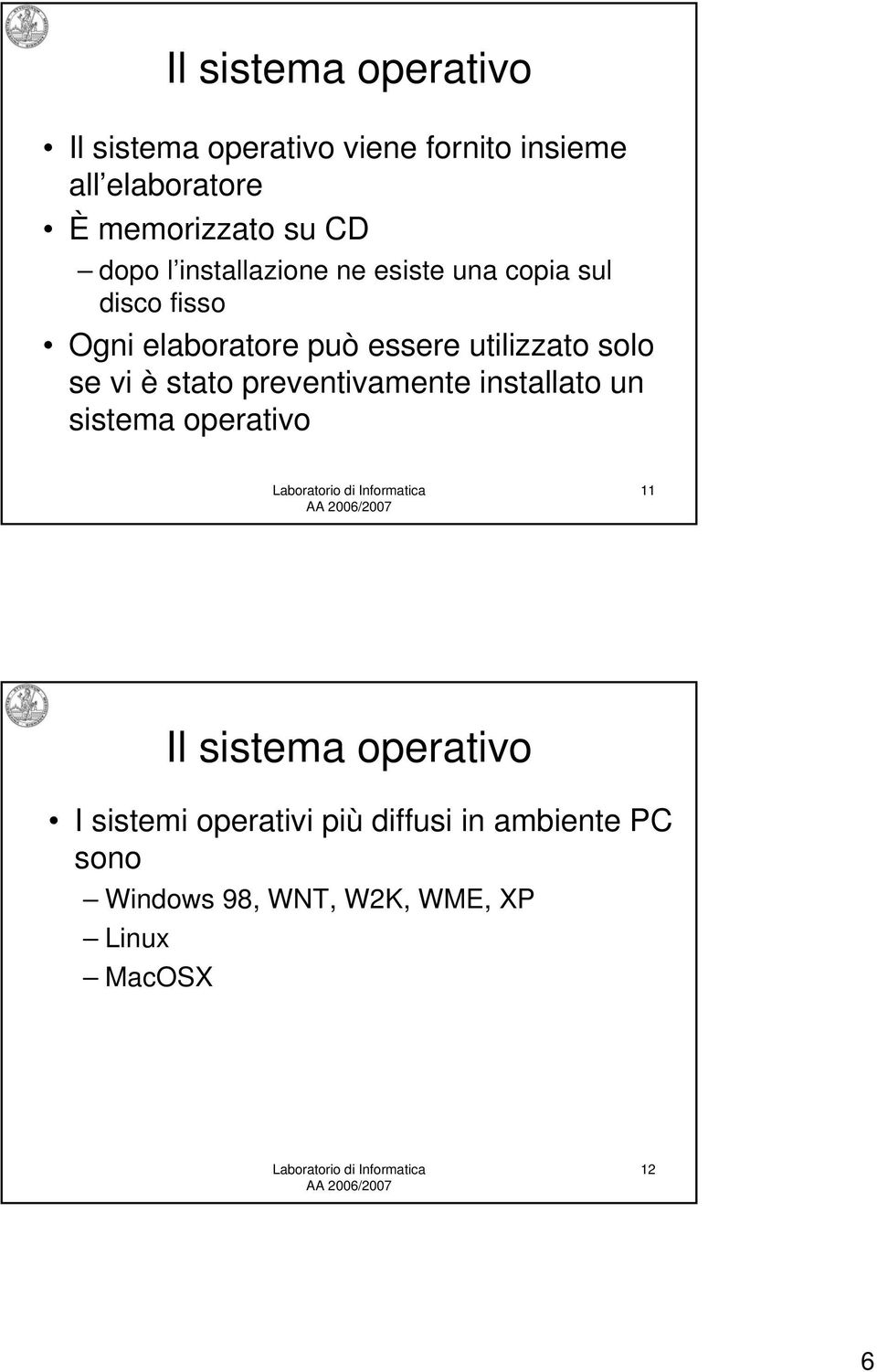 utilizzato solo se vi è stato preventivamente installato un sistema operativo 11 Il sistema