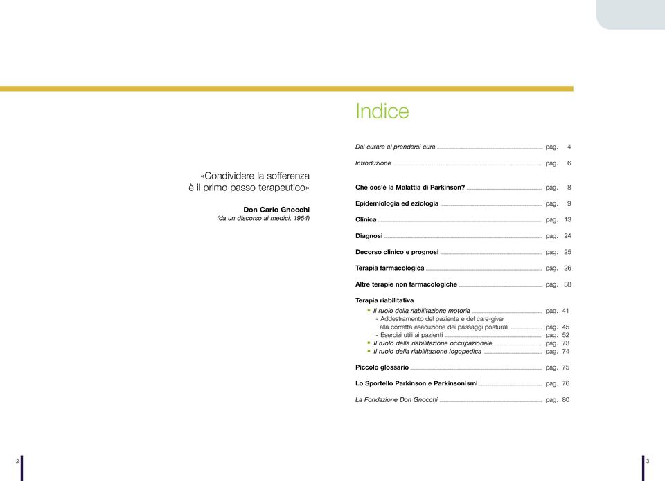 .. pag. 41 - Addestramento del paziente e del care-giver alla corretta esecuzione dei passaggi posturali... pag. 45 - Esercizi utili ai pazienti... pag. 52 Il ruolo della riabilitazione occupazionale.