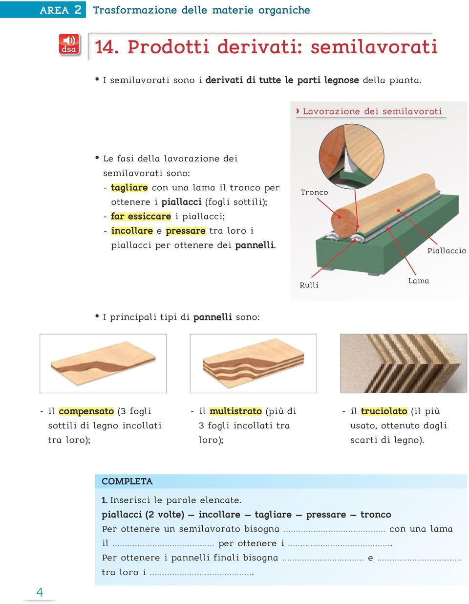 pressare tra loro i piallacci per ottenere dei pannelli.