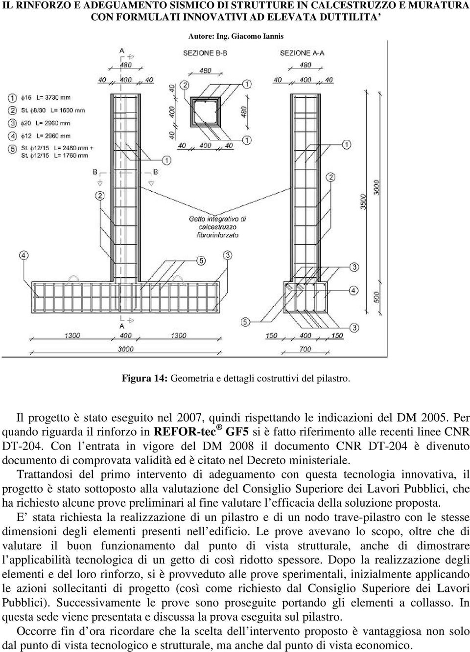 Con l entrata in vigore del DM 2008 il documento CNR DT-204 è divenuto documento di comprovata validità ed è citato nel Decreto ministeriale.