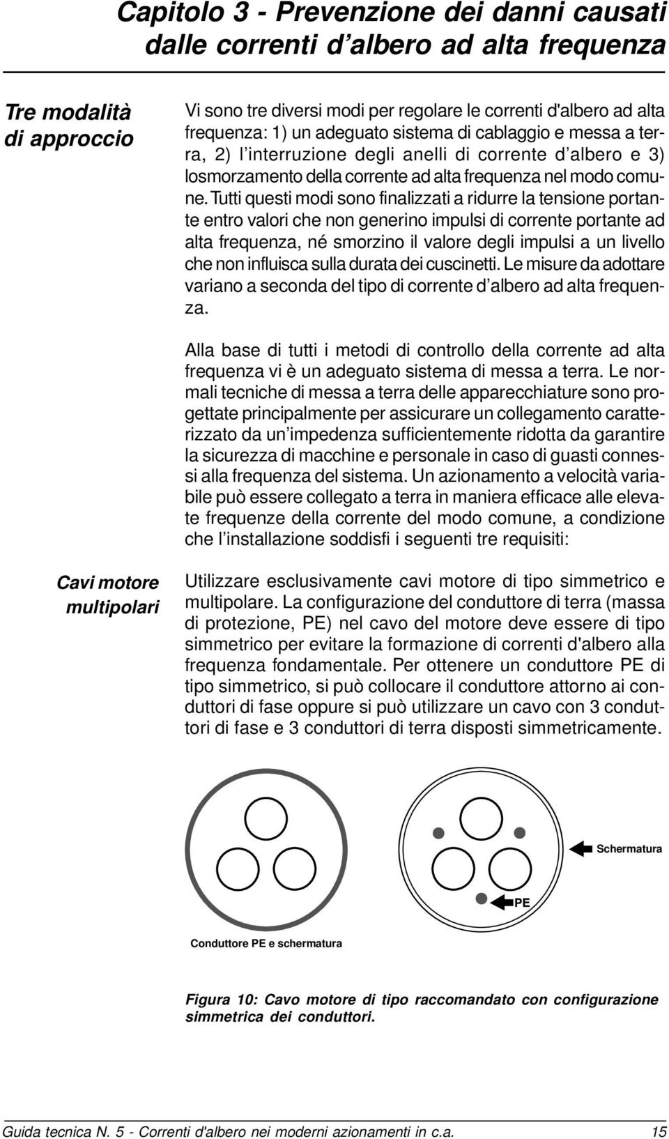 Tutti questi modi sono finalizzati a ridurre la tensione portante entro valori che non generino impulsi di corrente portante ad alta frequenza, né smorzino il valore degli impulsi a un livello che