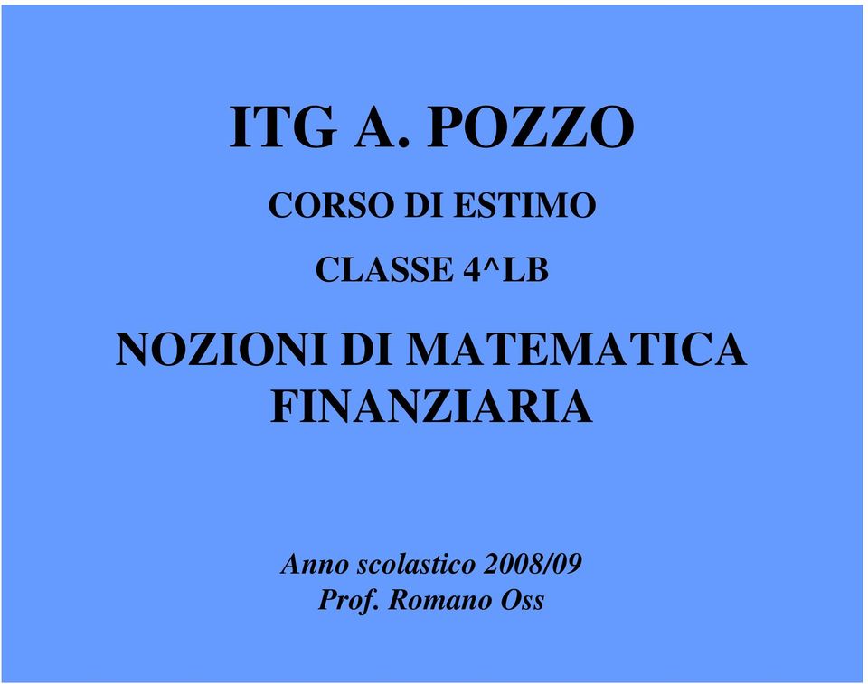 4^LB NOZIONI DI MATEMATICA