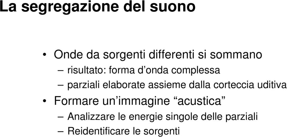 assieme dalla corteccia uditiva Formare un immagine acustica