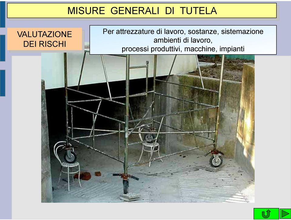 sostanze, sistemazione ambienti di