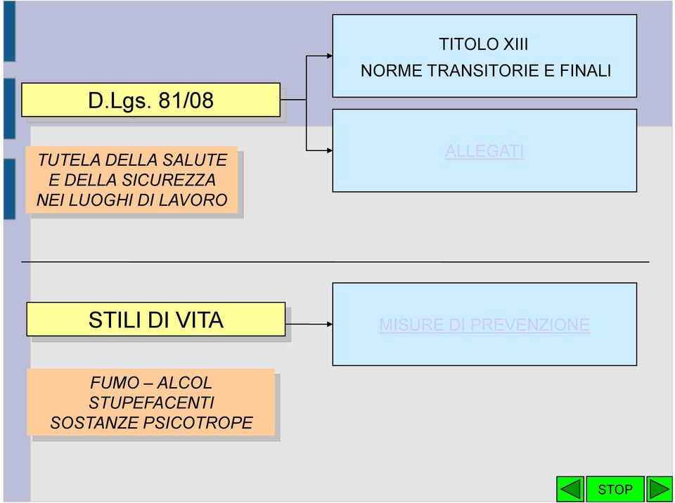 LUOGHI DI LAVORO TITOLO XIII NORME TRANSITORIE E
