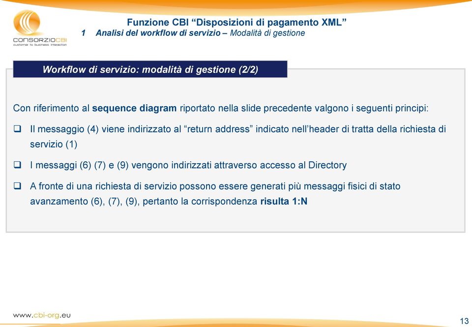 address indicato nell header di tratta della richiesta di servizio (1) I messaggi (6) (7) e (9) vengono indirizzati attraverso accesso al Directory A