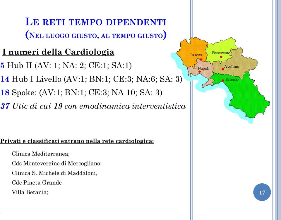 di cui 19 con emodinamica interventistica Privati e classificati entrano nella rete cardiologica: Clinica