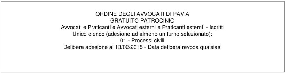 (adesione ad almeno un turno selezionato): 01 - Processi