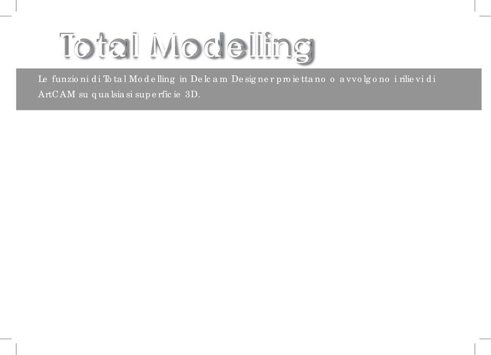 Utilizza gli strumenti CAD Delcam Designer per generare il modello 3D e la modellazione di ArtCAM per generare rilievi artistici complessi.