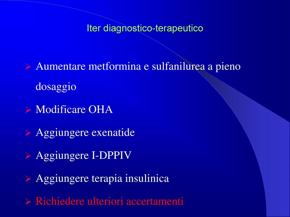 Aggiungere exenatide Aggiungere I-DPPIV