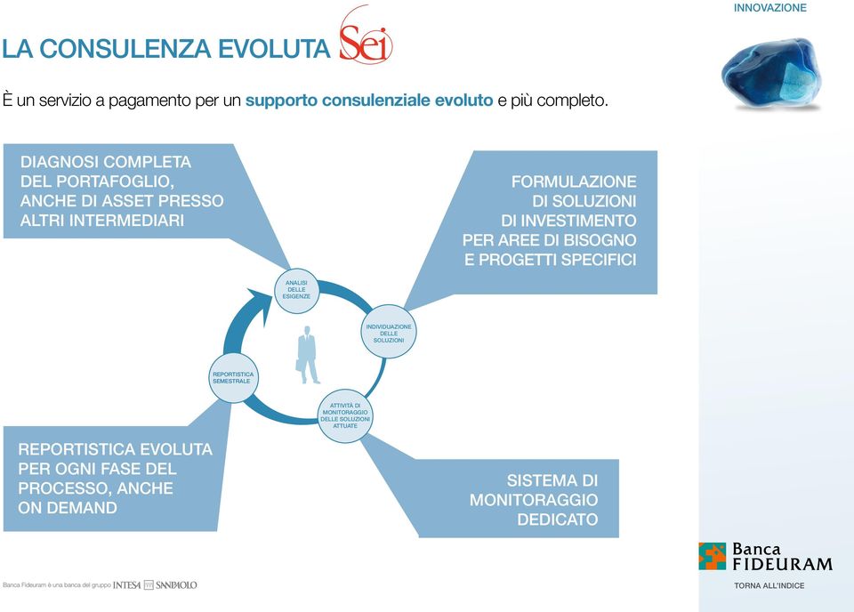 AREE DI BISOGNO E PROGETTI SPECIFICI ANALISI DELLE ESIGENZE INDIVIDUAZIONE DELLE SOLUZIONI REPORTISTICA SEMESTRALE attività