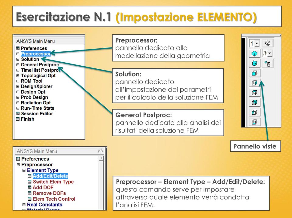 pannello dedicato all impostazione dei parametri per il calcolo della soluzione FEM General Postproc: