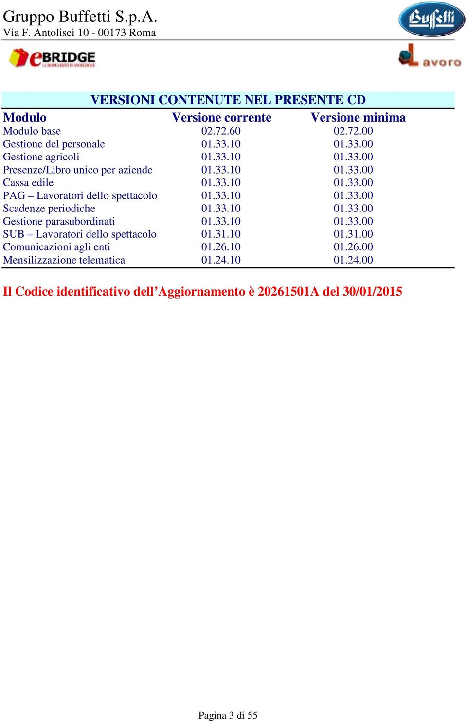 33.10 01.33.00 Scadenze periodiche 01.33.10 01.33.00 Gestione parasubordinati 01.33.10 01.33.00 SUB Lavoratori dello spettacolo 01.31.