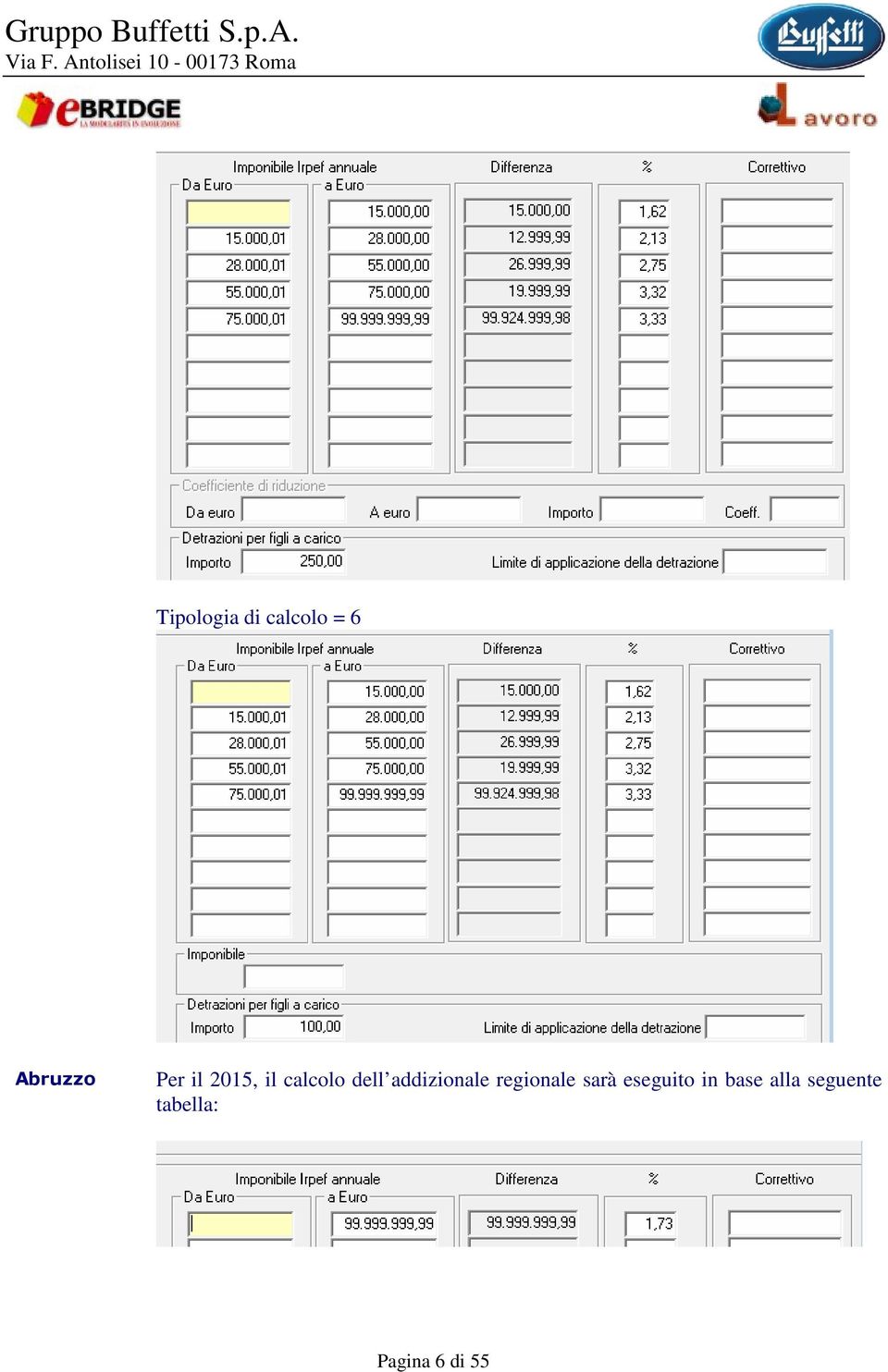 regionale sarà eseguito in base