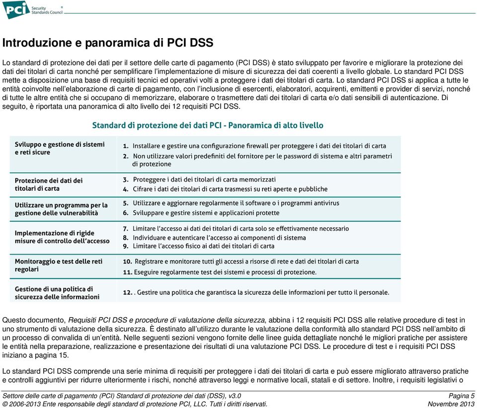 Lo standard PCI DSS mette a disposizione una base di requisiti tecnici ed operativi volti a proteggere i dati dei titolari di carta.
