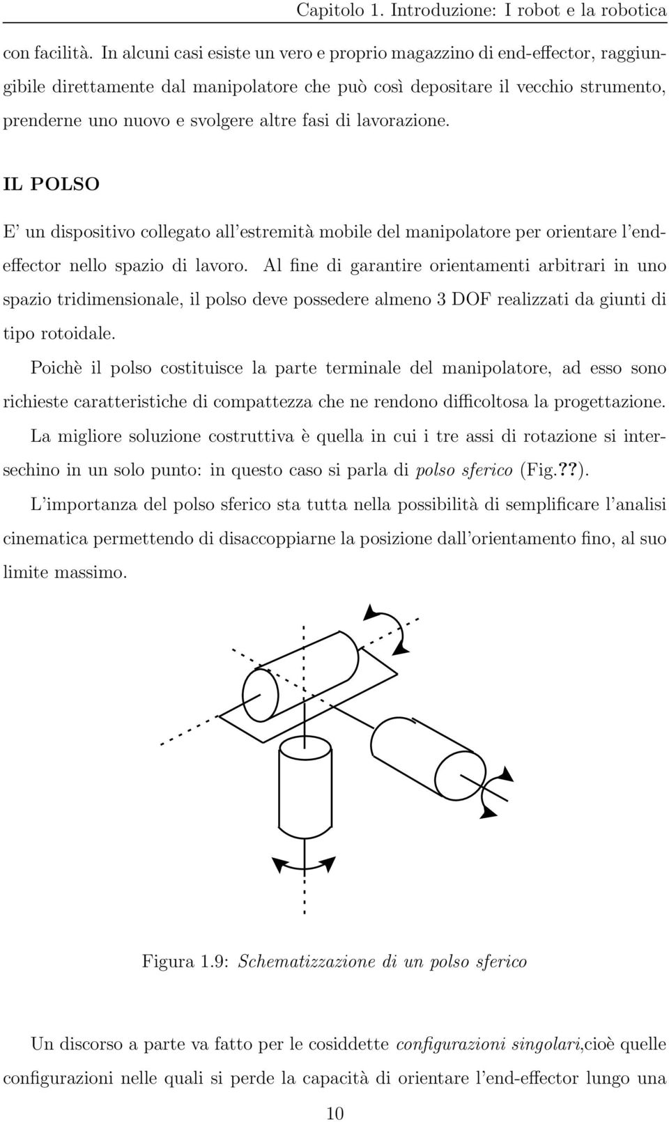 di lavorazione. IL POLSO E un dispositivo collegato all estremità mobile del manipolatore per orientare l endeffector nello spazio di lavoro.