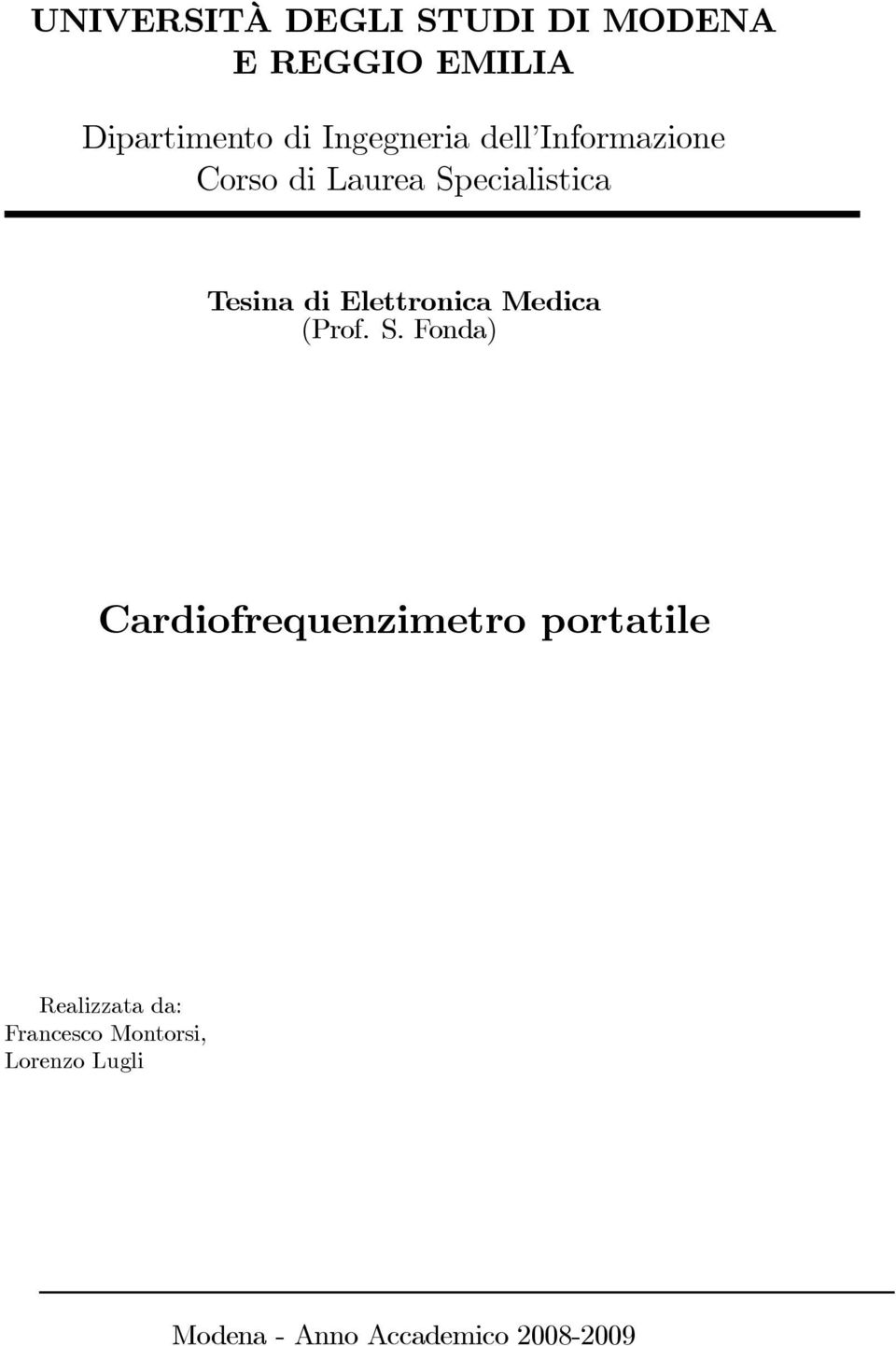 Elettronica Medica (Prof. S.