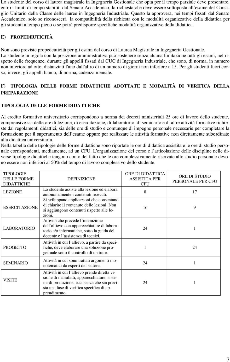 Questo la approverà, nei tempi fissati dal Senato Accademico, solo se riconoscerà la compatibilità della richiesta con le modalità organizzative della didattica per gli studenti a tempo pieno o se