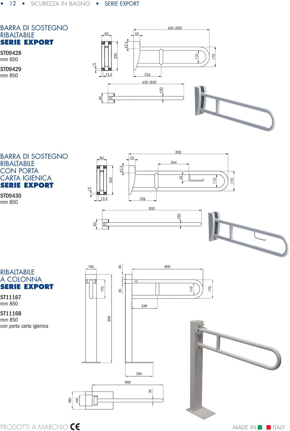 CARTA IGIENICA ST09430 mm 850 15 85 13,5 250 62,5 55 236 850 264 850 55 110 170 85 30