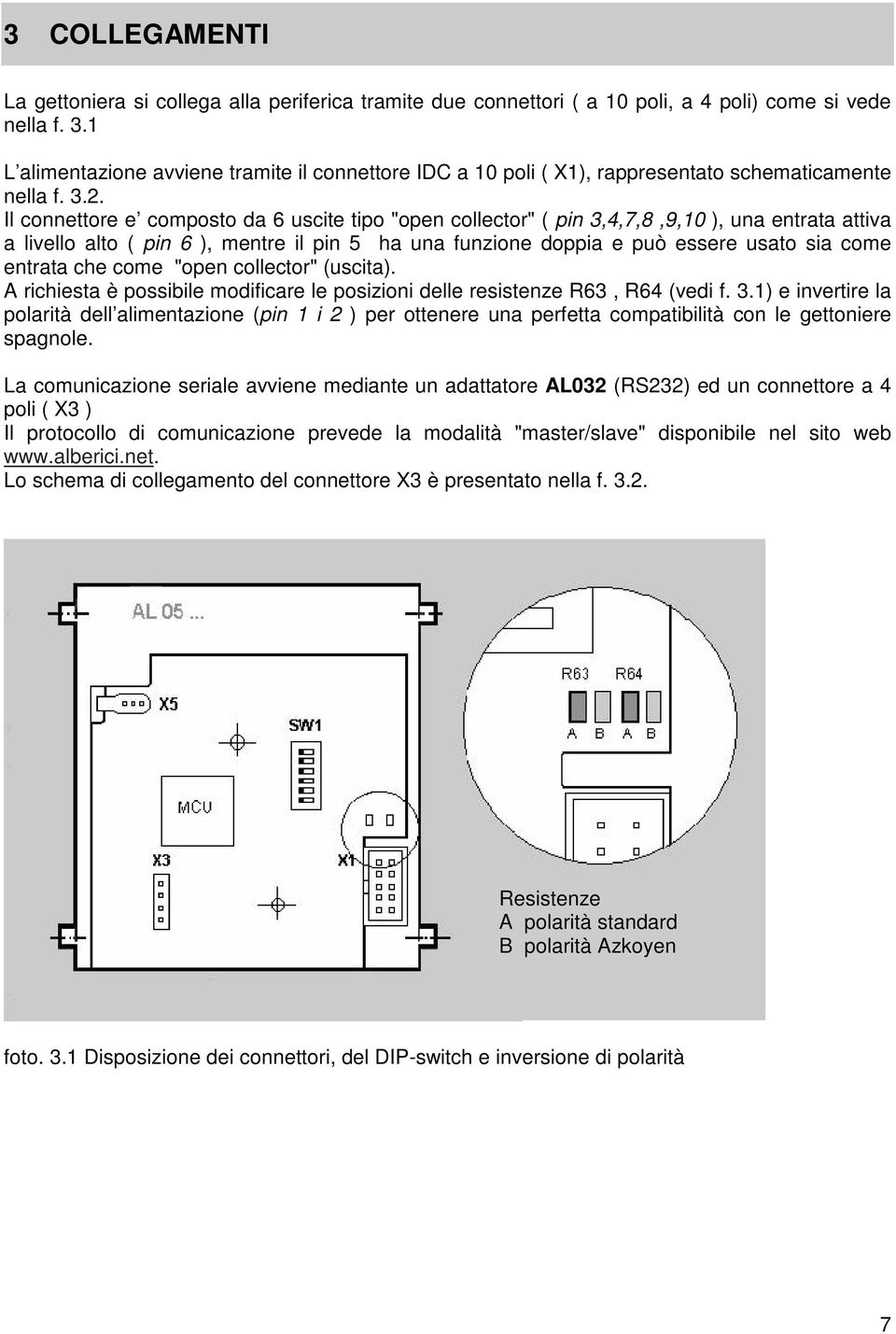 Il connettore e composto da 6 uscite tipo "open collector" ( pin 3,4,7,8,9,10 ), una entrata attiva a livello alto ( pin 6 ), mentre il pin 5 ha una funzione doppia e può essere usato sia come