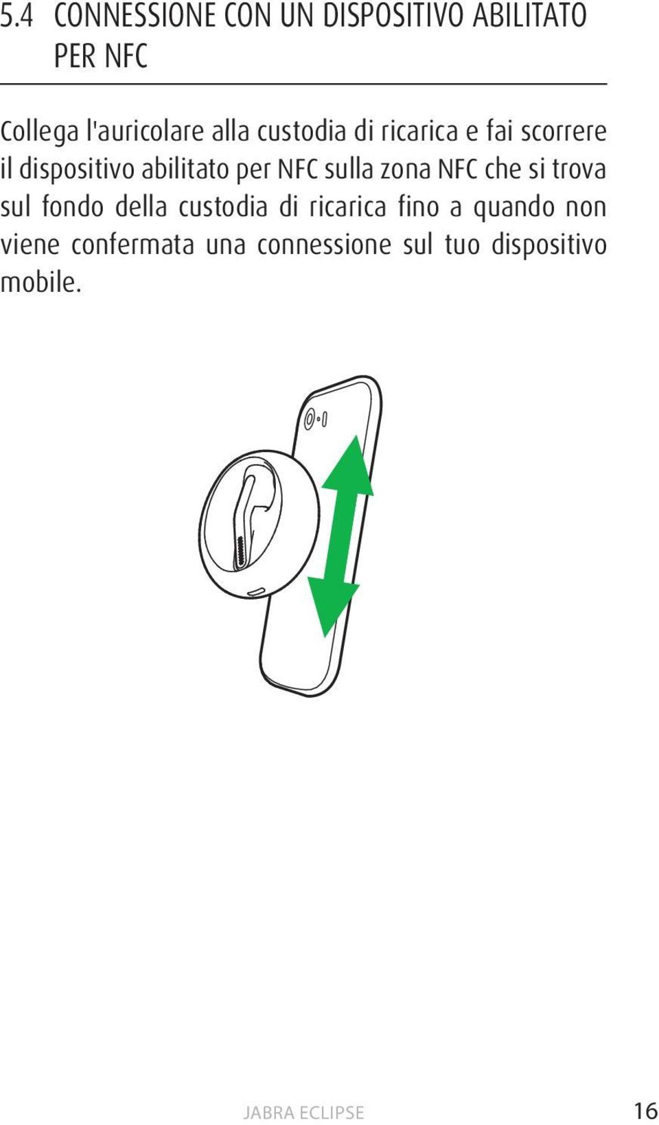 sulla zona NFC che si trova sul fondo della custodia di ricarica fino a