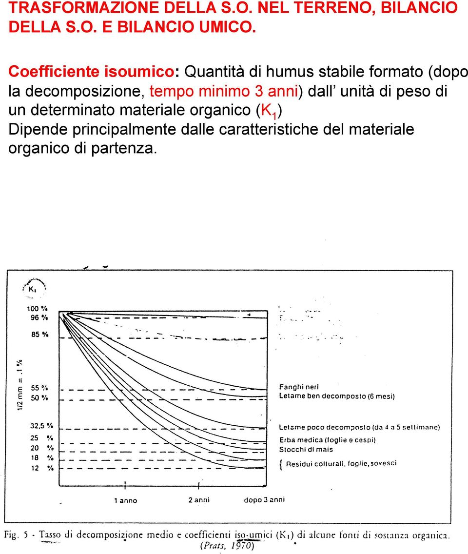 decomposizione, tempo minimo 3 anni) dall unità di peso di un determinato