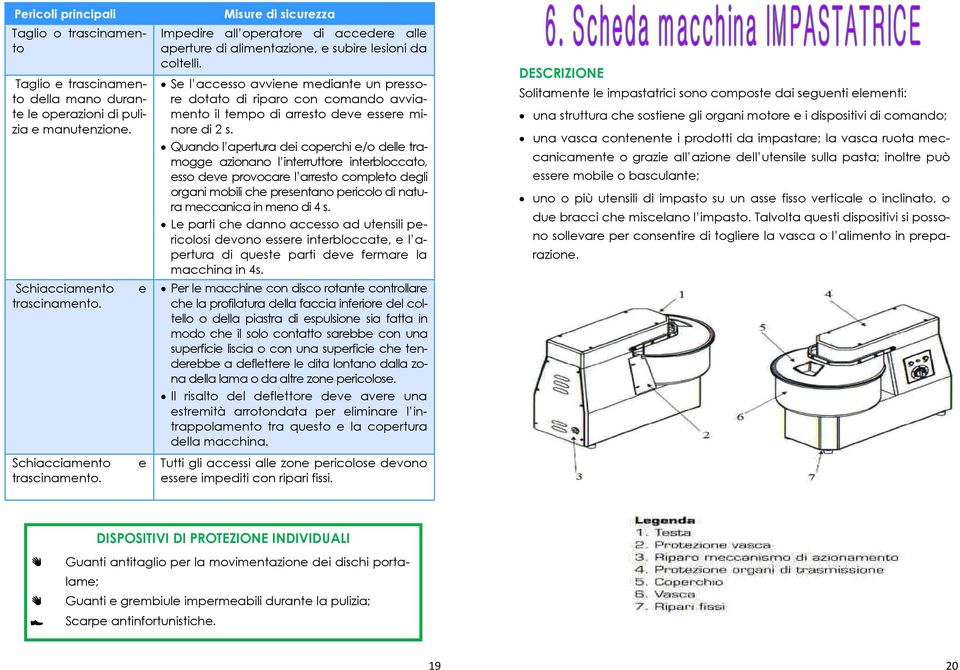 Se l accesso avviene mediante un pressore dotato di riparo con comando avviamento il tempo di arresto deve essere minore di 2 s.