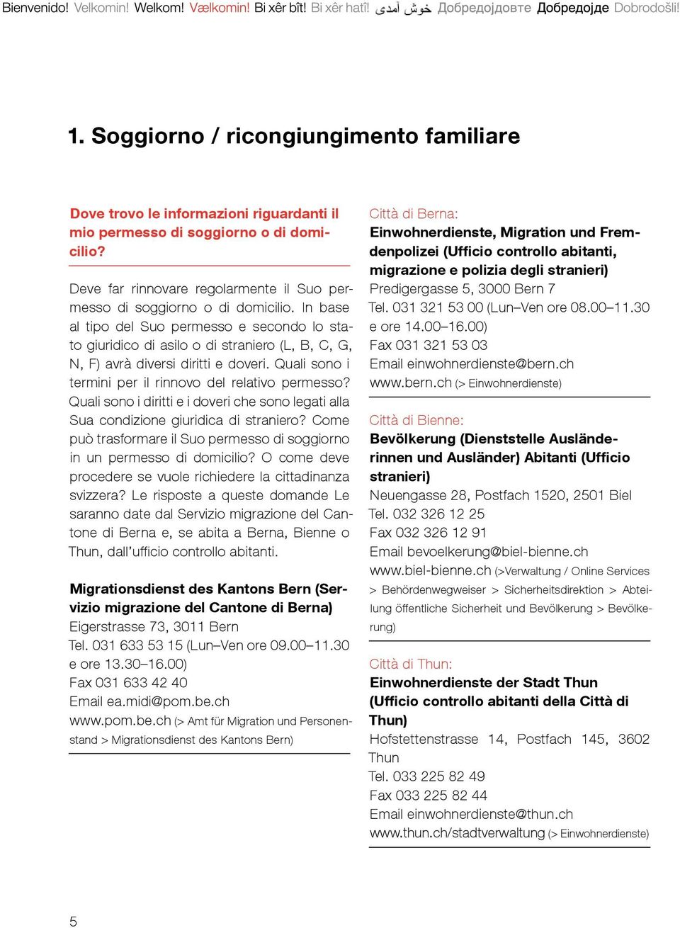 In base al tipo del Suo permesso e secondo lo stato giuridico di asilo o di straniero (L, B, C, G, N, F) avrà diversi diritti e doveri. Quali sono i termini per il rinnovo del relativo permesso?