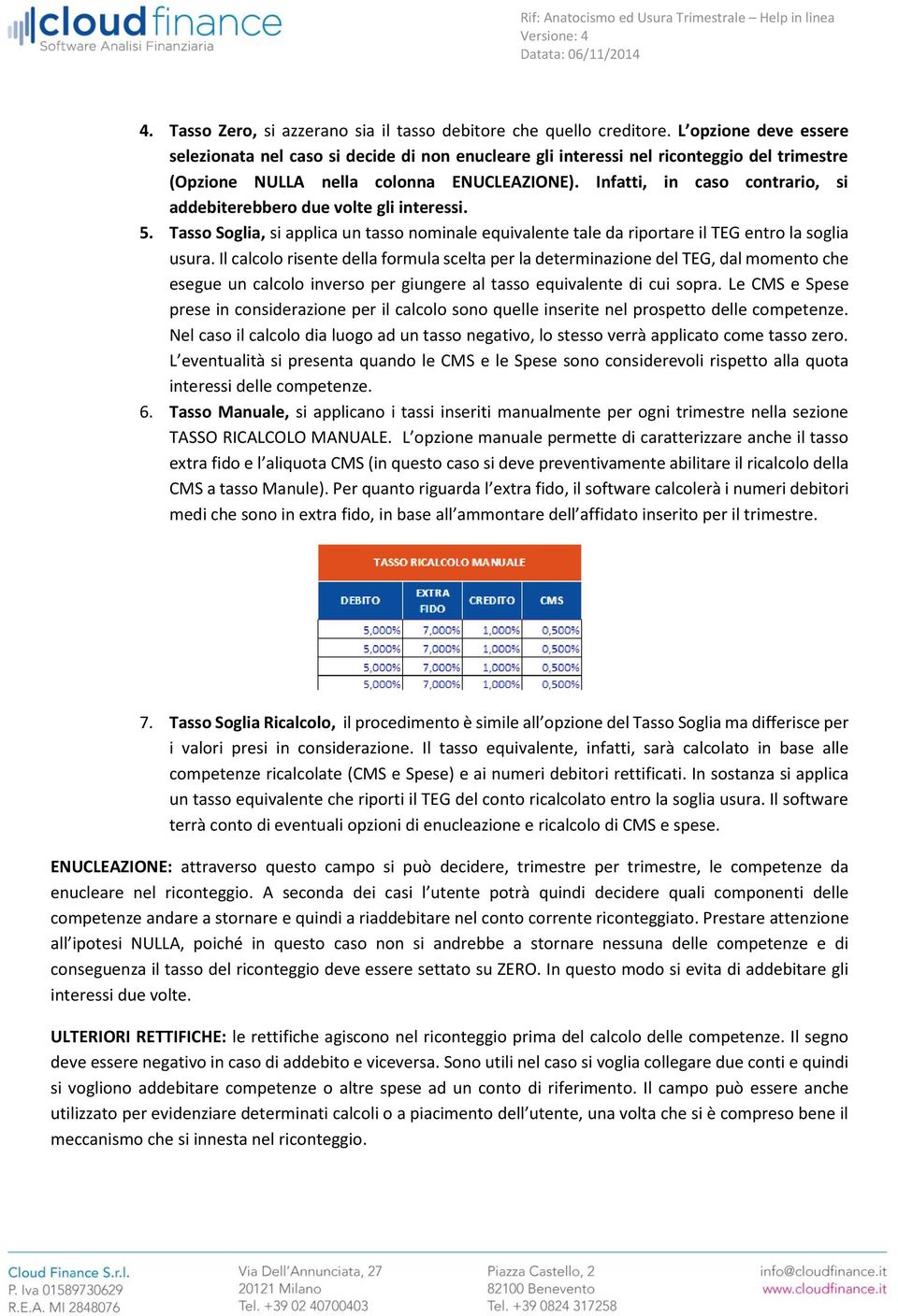 Infatti, in caso contrario, si addebiterebbero due volte gli interessi. 5. Tasso Soglia, si applica un tasso nominale equivalente tale da riportare il TEG entro la soglia usura.