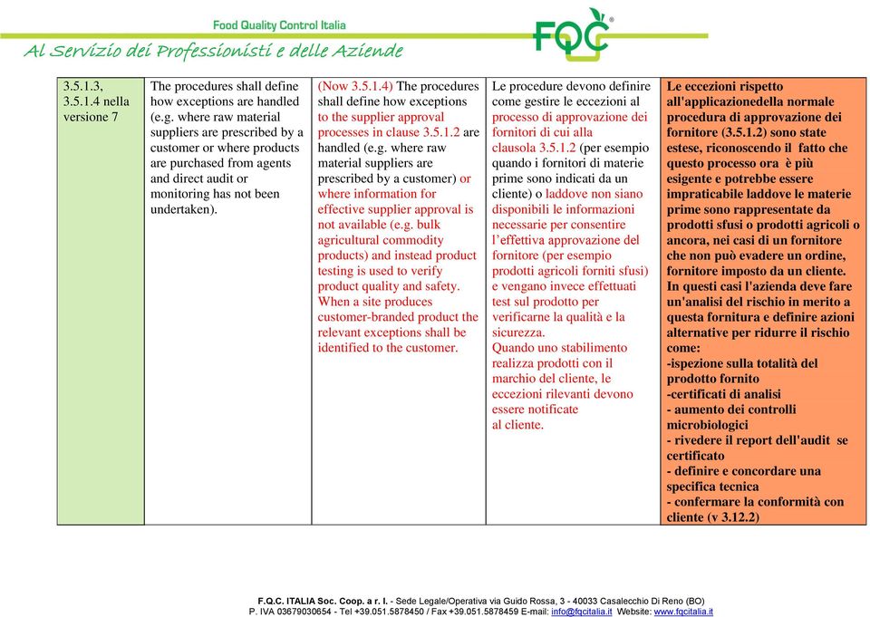 4) The procedures shall define how exceptions to the supplier approval processes in clause 3.5.1.2 are handled (e.g.