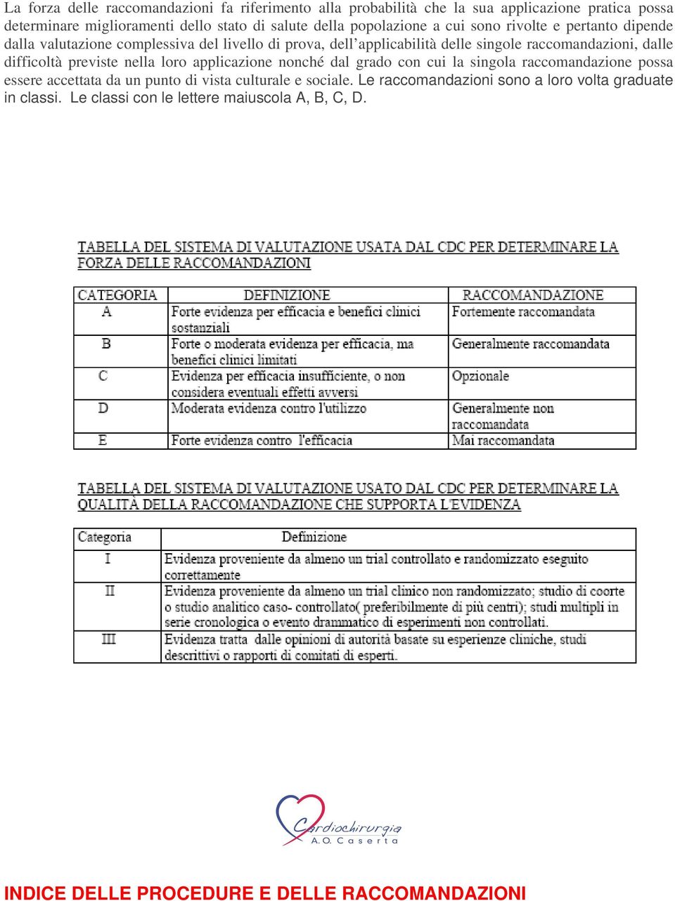 dalle difficoltà previste nella loro applicazione nonché dal grado con cui la singola raccomandazione possa essere accettata da un punto di vista culturale