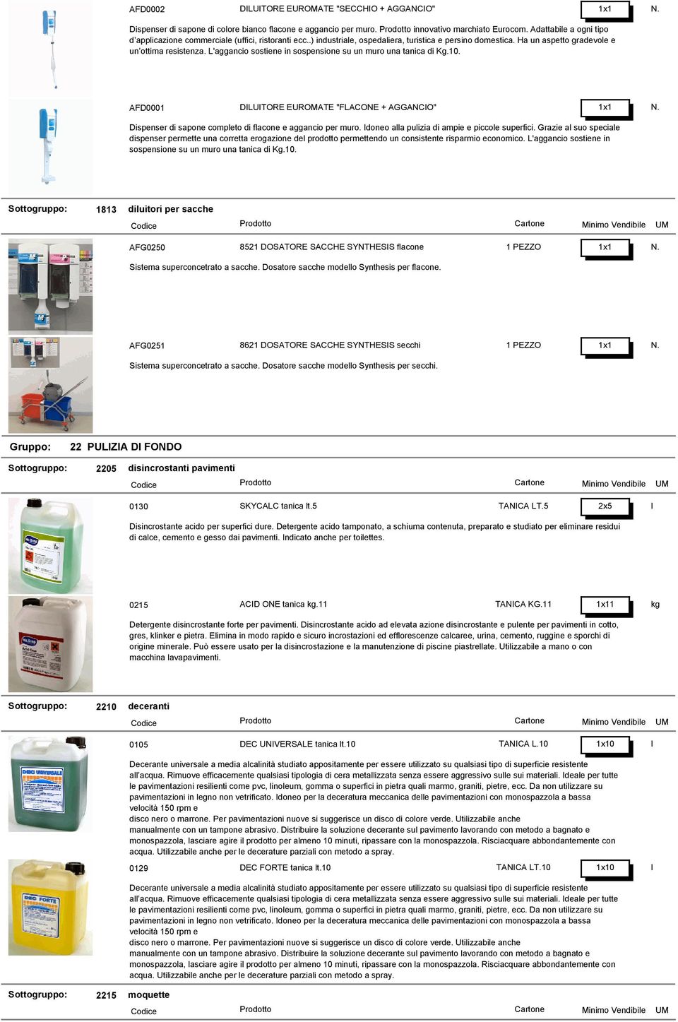 L'aggancio sostiene in sospensione su un muro una tanica di Kg.10. AFD0001 DILUITORE EUROMATE "FLACONE + AGGANCIO" 1x1 Dispenser di sapone competo di facone e aggancio per muro.