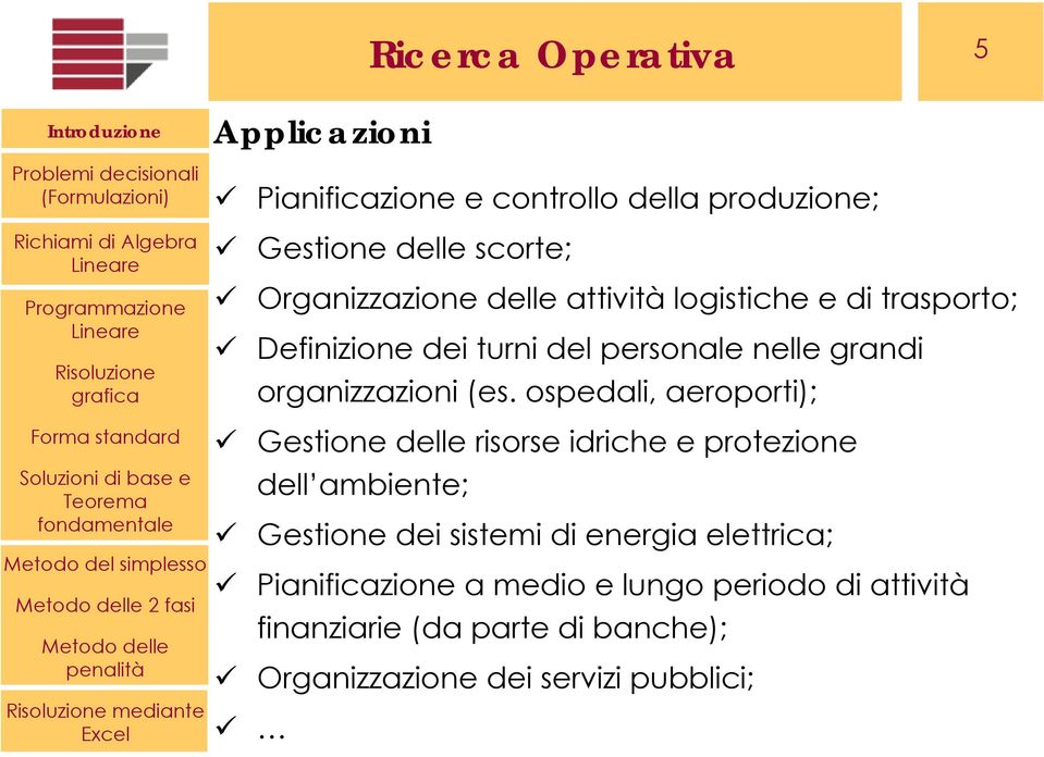 ospedali, aeroporti); Gestione delle risorse idriche e protezione dell ambiente; Gestione dei sistemi di energia