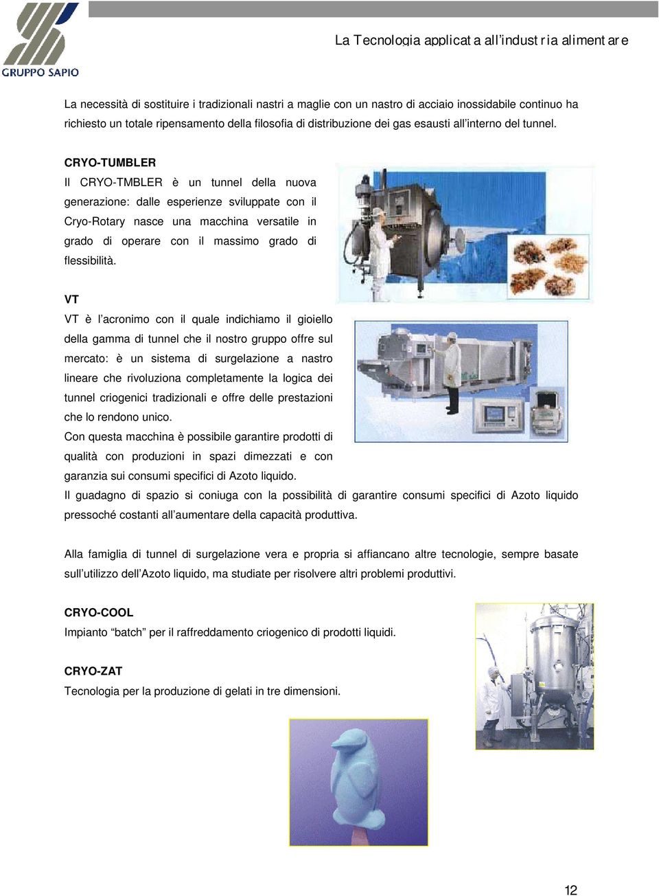 CRYO-TUMBLER Il CRYO-TMBLER è un tunnel della nuova generazione: dalle esperienze sviluppate con il Cryo-Rotary nasce una macchina versatile in grado di operare con il massimo grado di flessibilità.