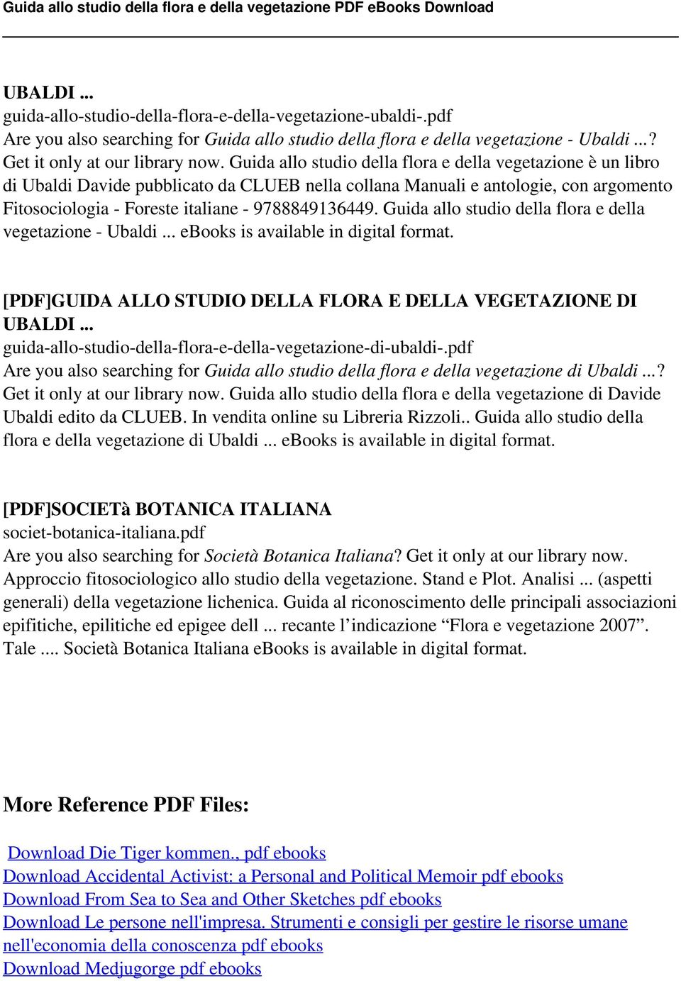 Guida allo studio della flora e della vegetazione - Ubaldi... [PDF]GUIDA ALLO STUDIO DELLA FLORA E DELLA VEGETAZIONE DI UBALDI... guida-allo-studio-della-flora-e-della-vegetazione-di-ubaldi-.