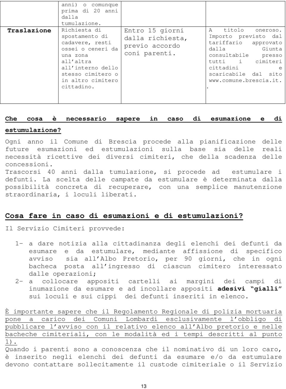 Entro 15 giorni dalla richiesta, previo accordo coni parenti. A titolo oneroso.