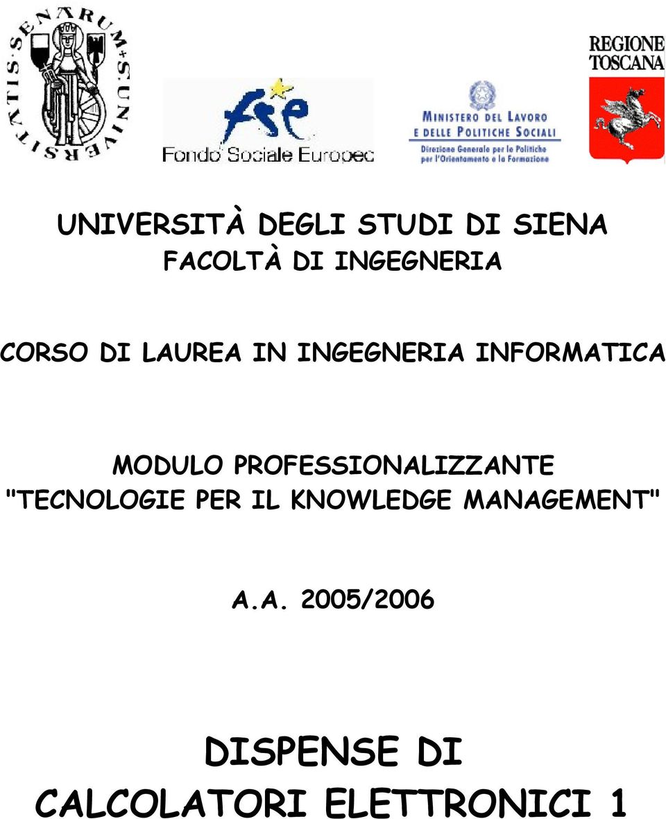 PROFESSIONALIZZANTE "TECNOLOGIE PER IL KNOWLEDGE