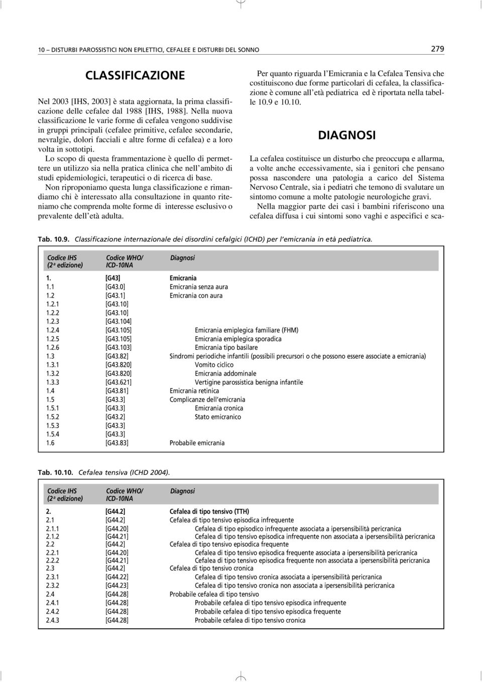 Nella nuova classificazione le varie forme di cefalea vengono suddivise in gruppi principali (cefalee primitive, cefalee secondarie, nevralgie, dolori facciali e altre forme di cefalea) e a loro