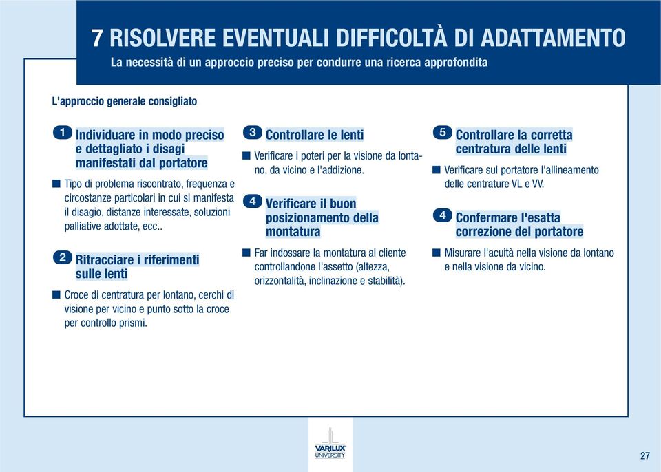 . 2 Ritracciare i riferimenti sulle lenti Croce di centratura per lontano, cerchi di visione per vicino e punto sotto la croce per controllo prismi.