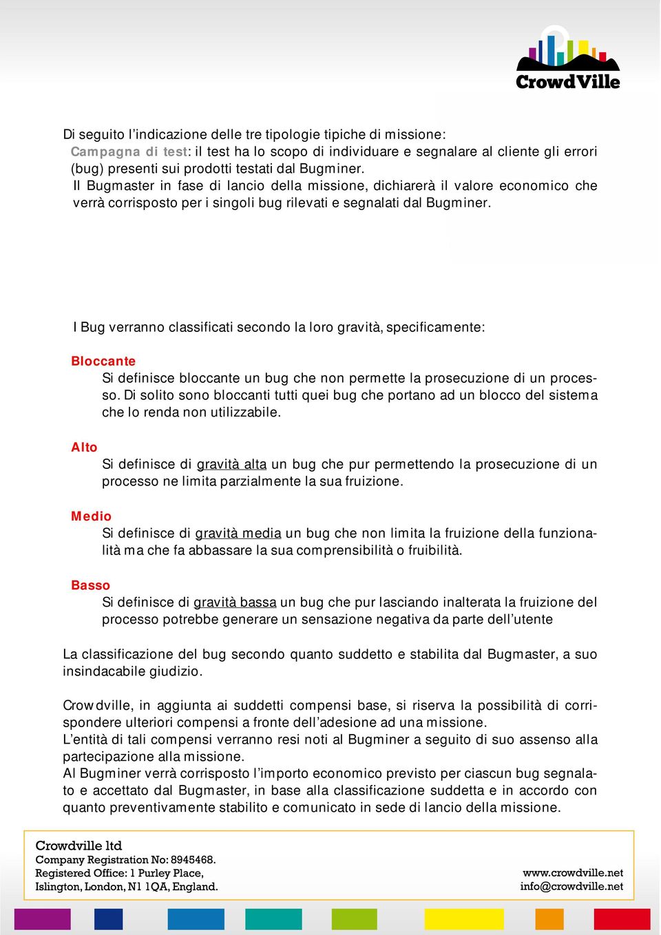 I Bug verranno classificati secondo la loro gravità, specificamente: Bloccante Si definisce bloccante un bug che non permette la prosecuzione di un processo.