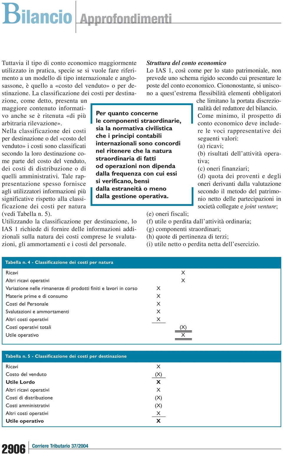 Nella classificazione dei costi per destinazione o del «costo del venduto» i costi sono classificati secondo la loro destinazione come parte del costo del venduto, dei costi di distribuzione o di