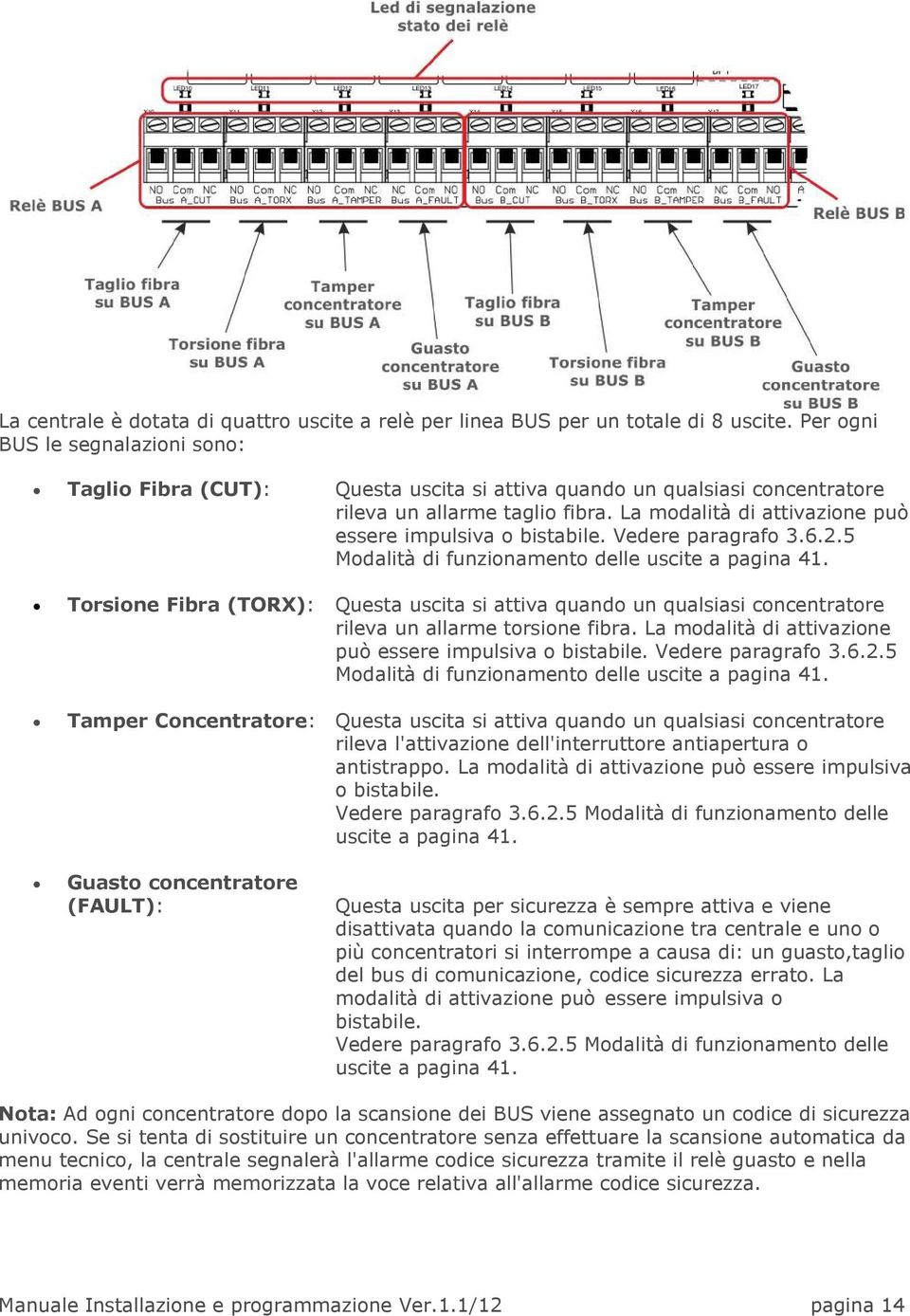 La modalità di attivazione può essere impulsiva o bistabile. Vedere paragrafo 3.6.2.5 Modalità di funzionamento delle uscite a pagina 41.