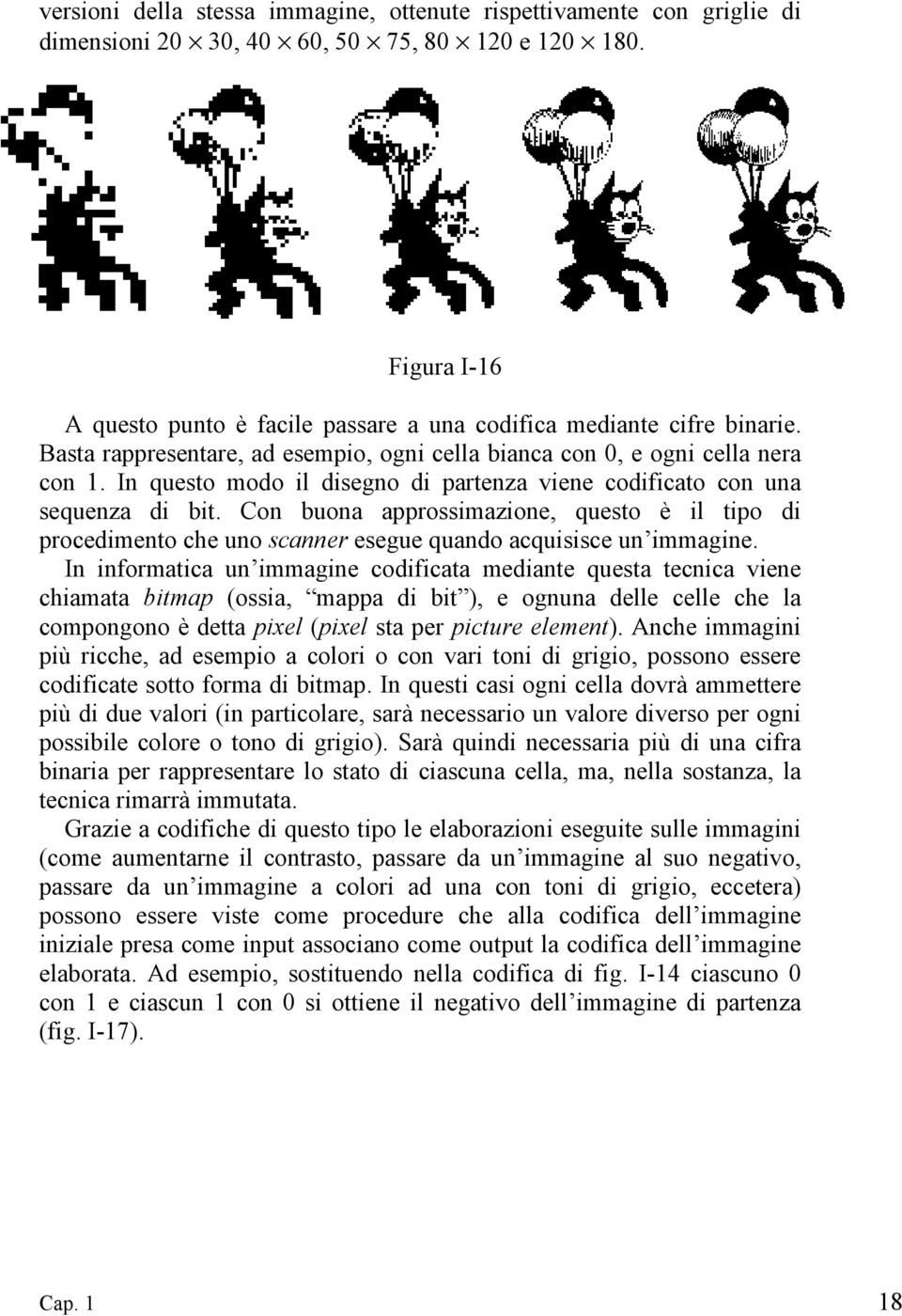 In questo modo il disegno di partenza viene codificato con una sequenza di bit. Con buona approssimazione, questo è il tipo di procedimento che uno scanner esegue quando acquisisce un immagine.