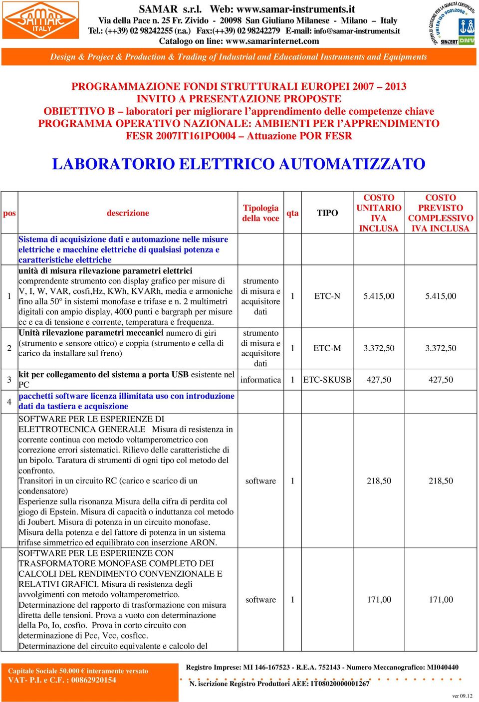 elettriche di qualsiasi potenza e caratteristiche elettriche unità di misura rilevazione parametri comprendente strumento con display grafico per misure di V, I, W, VAR, cosfi,hz, KWh, KVARh, media e