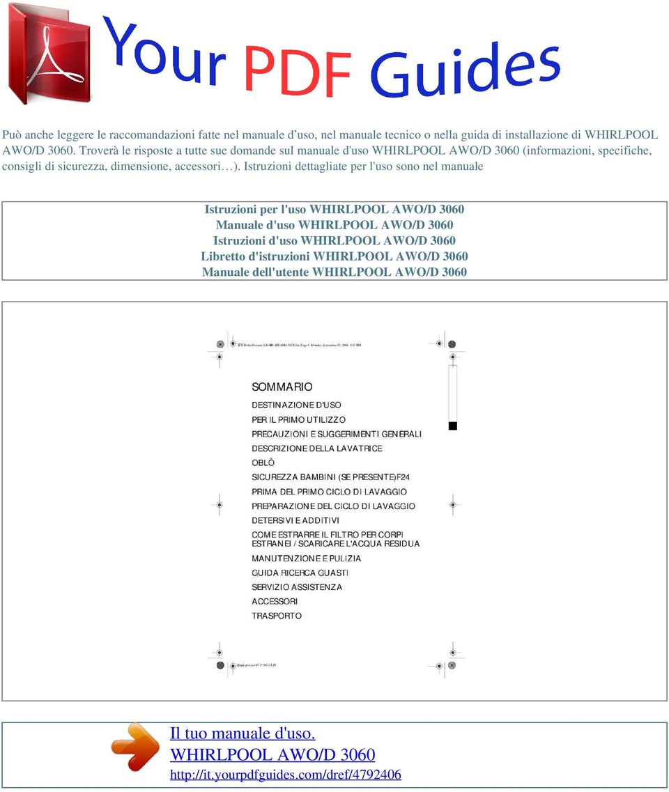 Troverà le risposte a tutte sue domande sul manuale d'uso (informazioni, specifiche, consigli di