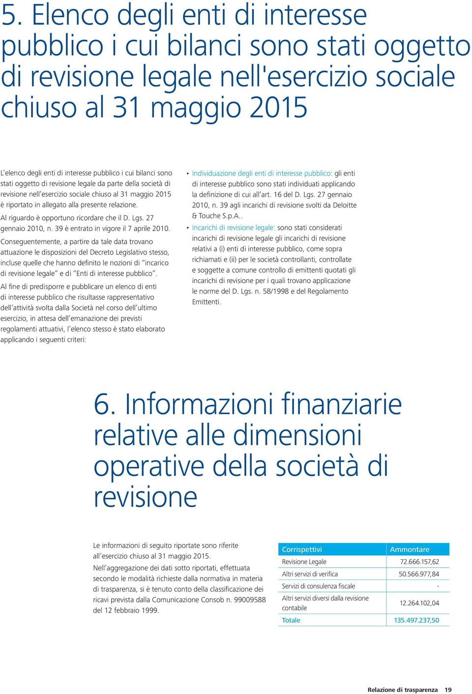 Al riguardo è opportuno ricordare che il D. Lgs. 27 gennaio 2010, n. 39 è entrato in vigore il 7 aprile 2010.