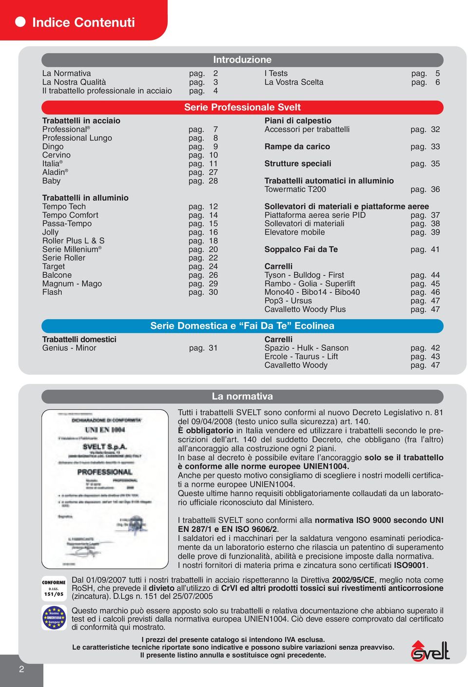 28 Trabattelli in alluminio Tempo Tech pag. 12 Tempo Comfort pag. 14 Passa-Tempo pag. 15 Jolly pag. 16 Roller Plus L & S pag. 18 Serie Millenium pag. 20 Serie Roller pag. 22 Target pag.